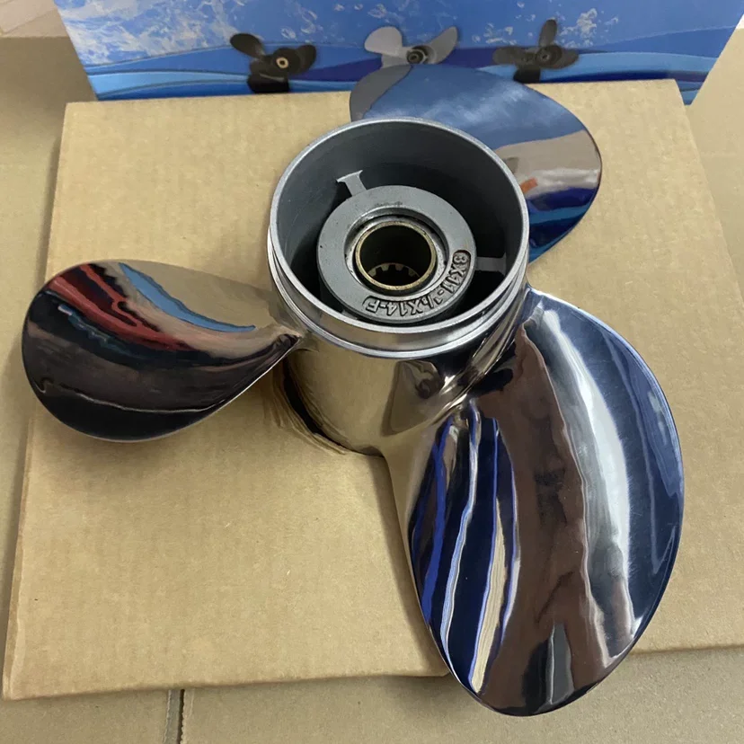 Free Ship Stainless Steel Propellers 14 Inch 11 1/8*14-G For Yamaha Honda Hidea Outboard Motors 2 Stroke 40HP-55HP 4 Stroke 60HP