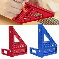 Precision Aluminum Alloy Miter Triangle Ruler 22.5-90 Degree Drawing Line Ruler Woodworking Square Protractor Measuring