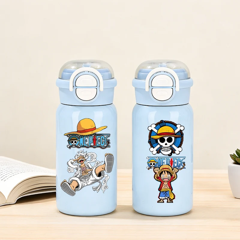 

Термокружка из нержавеющей стали 500 мл с изображением аниме One Piece, детская бутылка для воды с трубочкой, для мальчиков и девочек, для улицы, с мультяшным дизайном