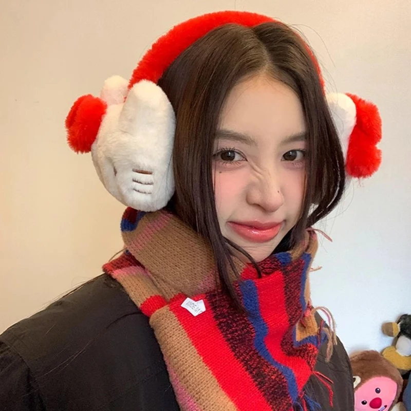 Sanrio Earmuffs Girl Cute Cartoon Hello Kitty Kuromi My Melody Winter Student Supplies Kawaii Earmuff Thermal Soft Boy Xmas Gift