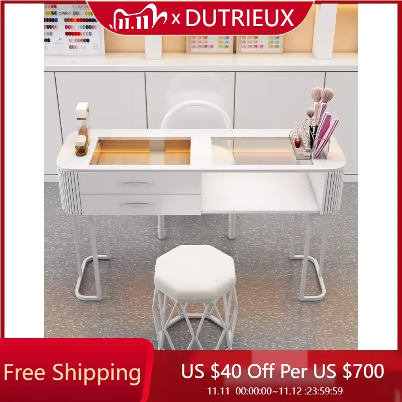 

Kawaii European Nail Table Workstation Accessories Barbershop Reception Nail Table Designer Marble Tavolo Per Unghie Furniture