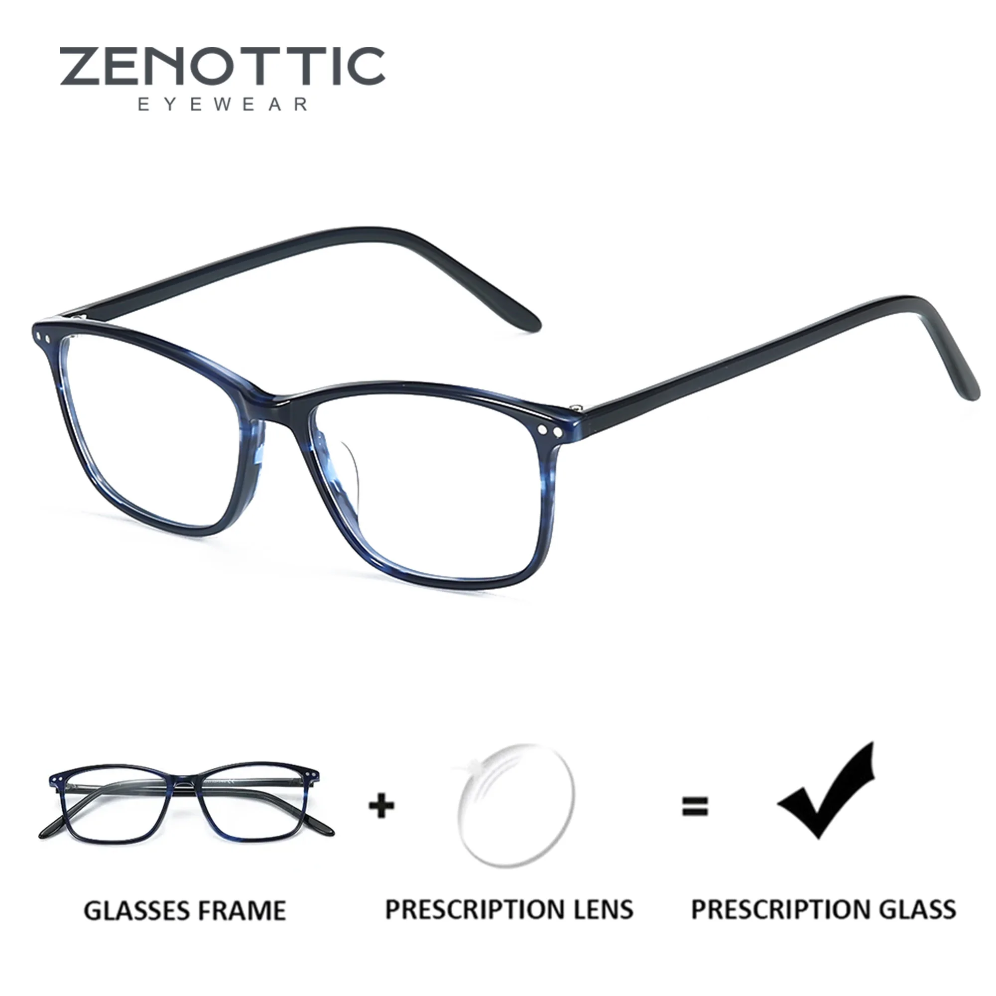 

ZENOTTIC элегантные квадратные ацетатные очки по рецепту для женщин и мужчин, оптические очки с защитой от синего света, прогрессивные очки