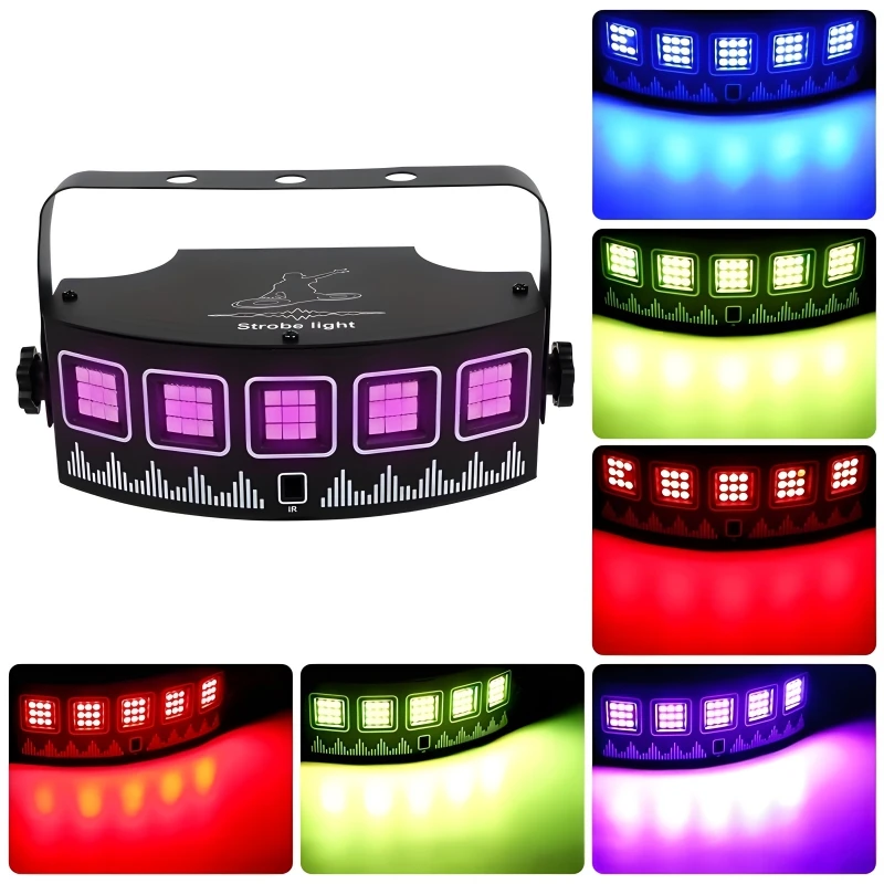 Imagem -02 - Ferro Led Voice Control Strobe Light Rgb Festa uv com Controle Remoto Cor Ajustável dj Stage Clube Casamento Decoração do Lar Bar