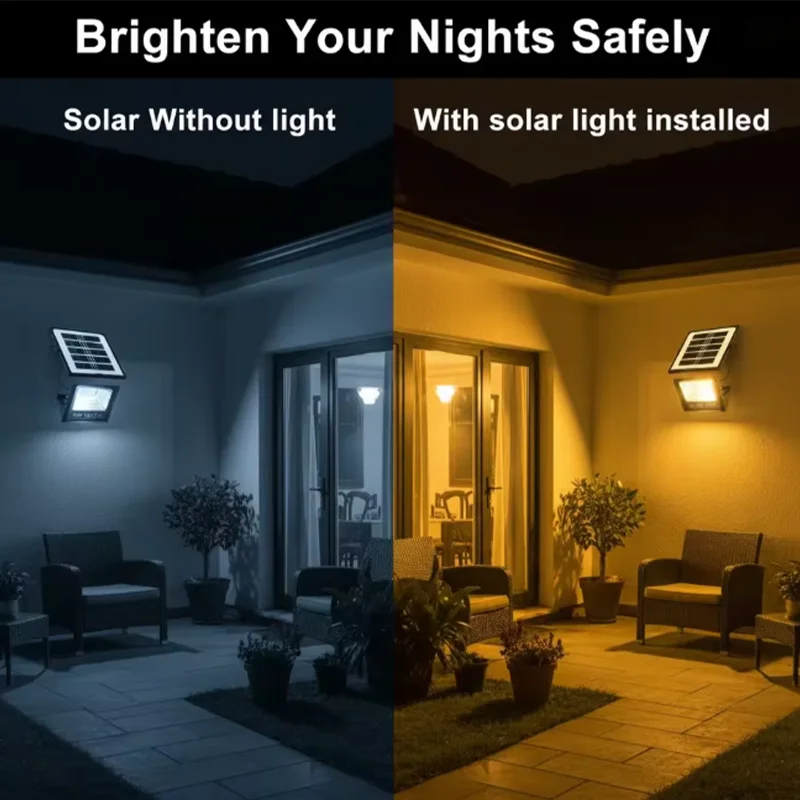 RUISENZHUO Solar Flood Light Outdoor Garden Refletor Garden Building Sunlight  Waterproof Spotlight Emergency Lighting Wall Lamp