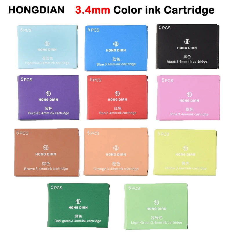 5/10/15 PCS HONGDIAN Color Fountain Pen ink Cartridge Refill Fountain Pen Ink Pen ink School Office Supplies Student Stationery