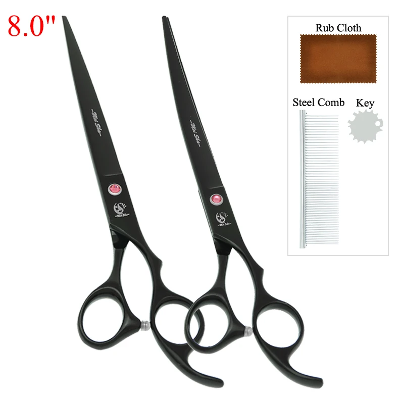 8 inch Meisha Japan Steel Pet Grooming Scissors Kit Dog Cat Hair Cutting Shears Set Pet Comb Animal Styling Haircut Tool B0053A