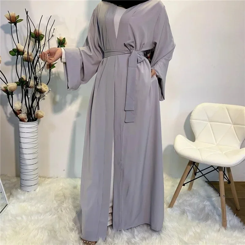 

Solid Open Kaftan Dubai Abaya Turkey Kimono Cardigan Robe Muslim Hijab Dress Ramadan Abayas for Women Caftan Islamic Clothing