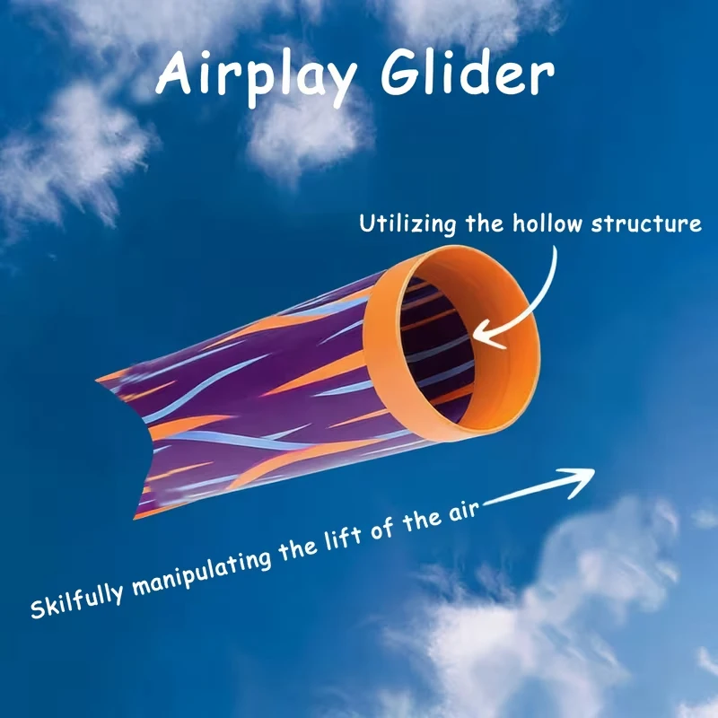 Airplay Outdoor Glider – Sports Throwing Toy: Soft Flying Tube/Disc for Kids – Safe Boomerang & Hand-Thrown Flyer Color random