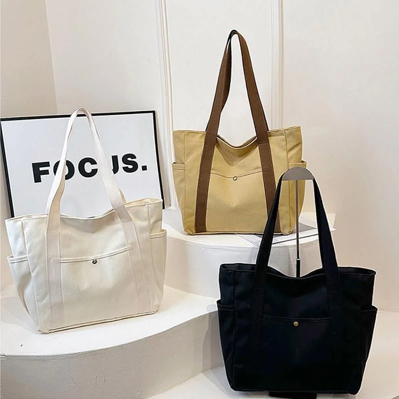 Maternity Check Canvas Handbag Women's Shoulder Crossbody Bag Document Storage Bag British Style Tote Bag for Young Women