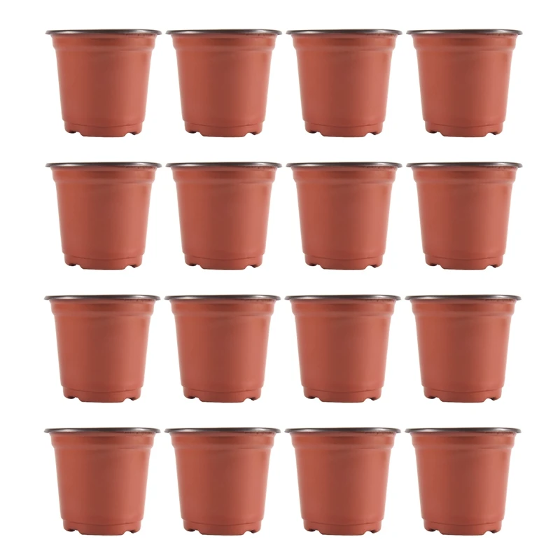 200Pcs 4 Inch Plastic Flower Seedlings Nursery Supplies Planter Pot/Pots Containers Seed Starting Pots Planting Pots