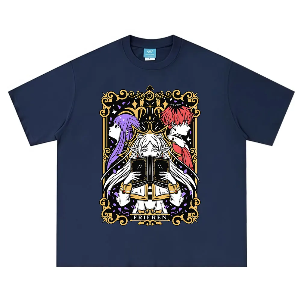 Anime Frieren: Beyond Journey's End T Shirt Frieren Fern Stark Graphic T-shirt Men Women Clothing Short Sleeve Cotton T-shirts