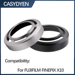 Metal Lens Hood For Fujifilm Finepix X10 Metal Curved Vented Camera Lens Hood LH-JX10