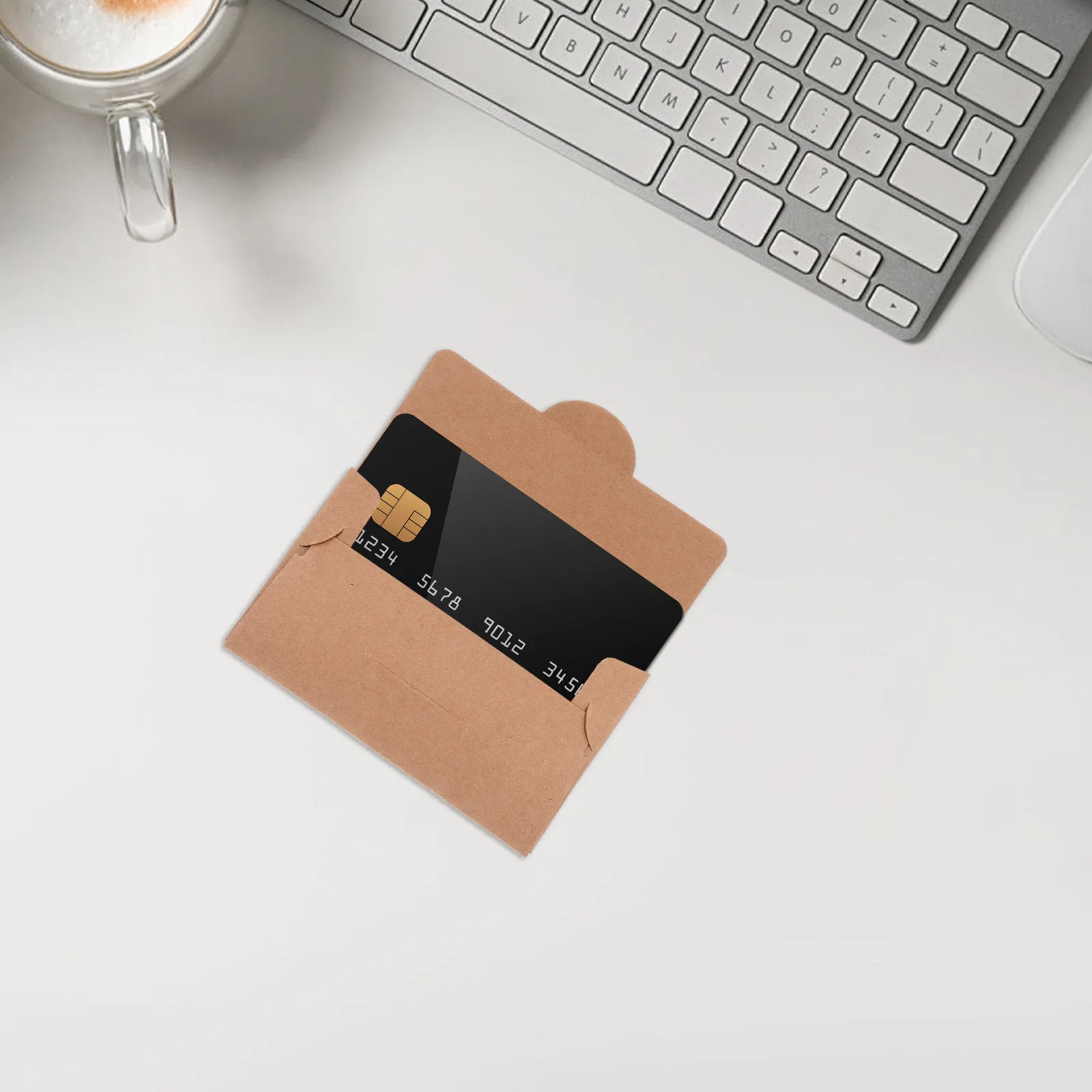 

50Pcs Ecofriendly Kraft Card Sleeves Ideal for Credit Id Business Transit Travel Cards Hotel Key Organizers Card Protector