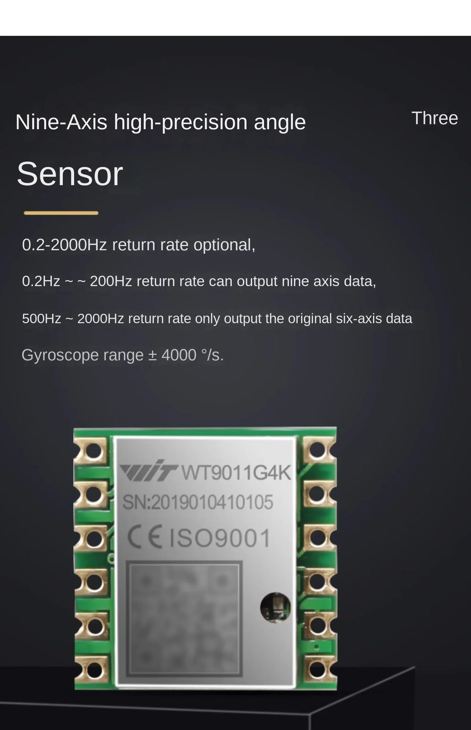 Modul Akselerometer giroskop 2KHz sembilan sumbu kompas elektronik sensor sudut kemiringan