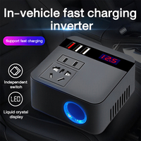 Car Inverter Fast Charging 150W Peak DC12V/24V to 110V/220V LED Display Sockets Power Inverter Adapter 3 USB Ports Charger