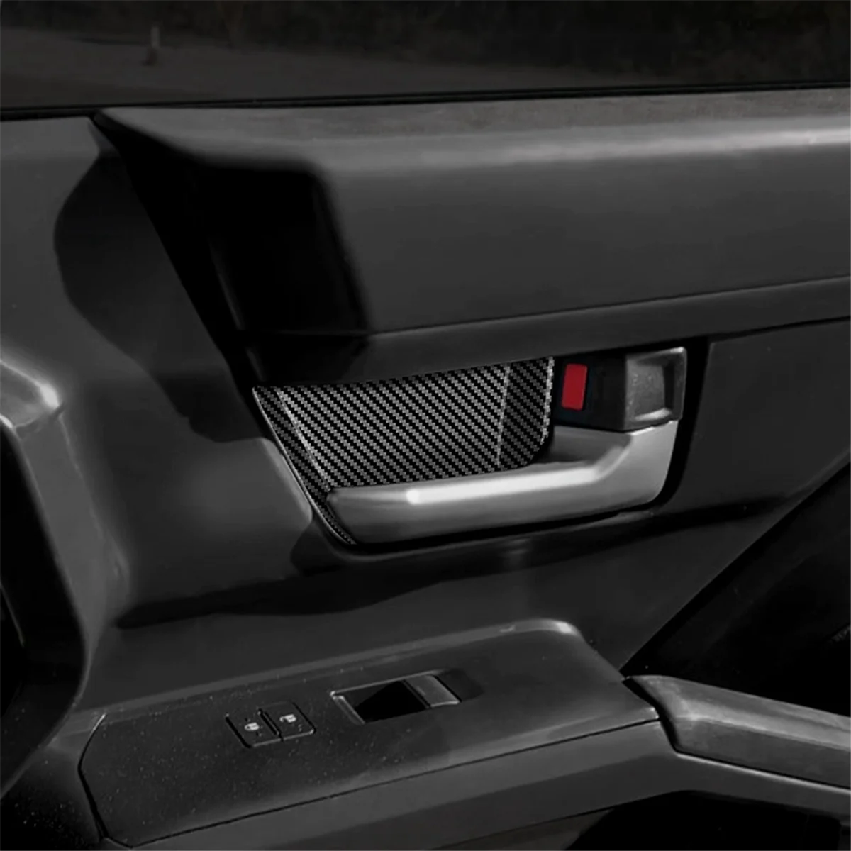 Внутренняя дверная ручка автомобиля, крышка чаши, отделка для Toyota TACOMA 2024, аксессуары для салона автомобиля, углеродное волокно