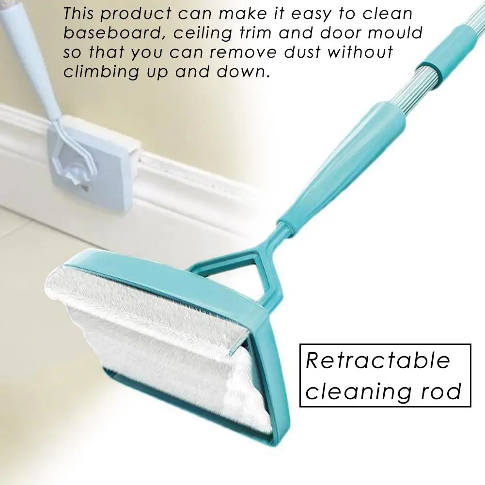 Extendable Handle Ceiling Scrubber Wall Mop Baseboard Cleaning Tool With Reusable Pad For Wall Baseboard Floor Bathroom Ceiling