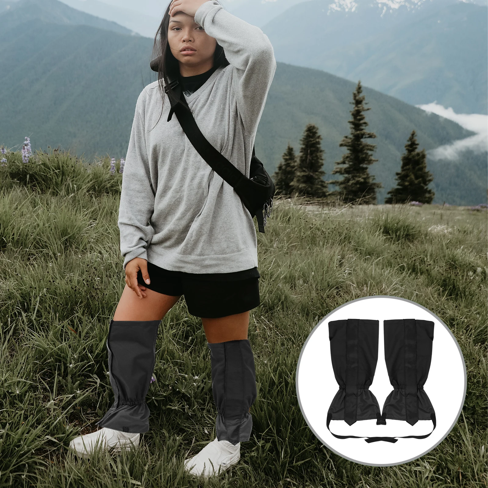 

Leg Gaiters Anti-Sand Breathable Waterproof Hiking Snow Boot Sleeve Outdoor Sports Adjustable Tpu Straps Durable Walking