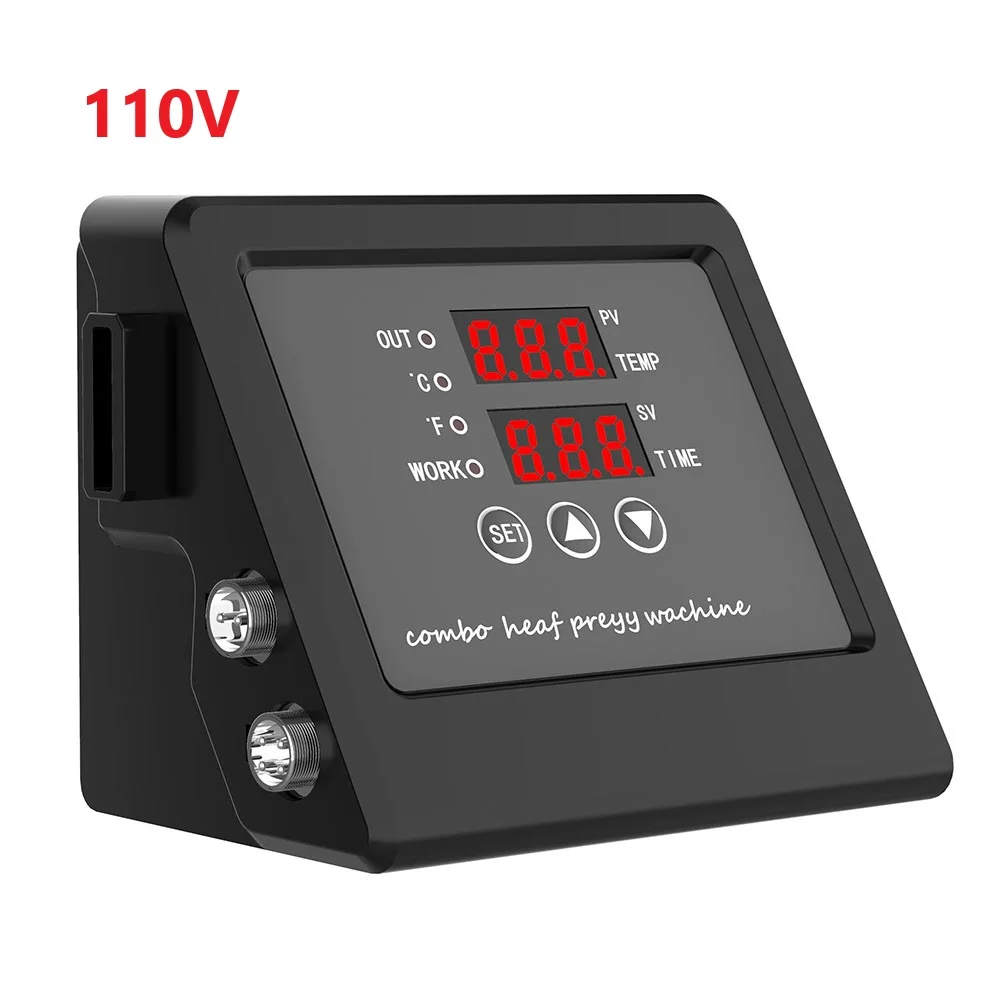 Adjustable Temperature Controller Digital LED Control Box For Heat Press Machine Black ABS Material Construction