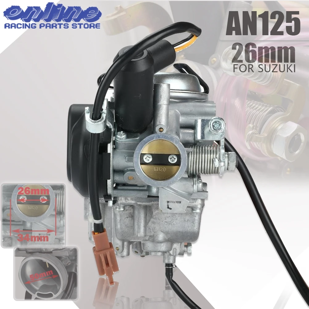 

Carburetor 26mm For Scooter Suzuki AN125 AN150 Burgman 125 Burgman 150 Haojue HS125T Neptune Burgman Vergaser Scooter Parts Carb