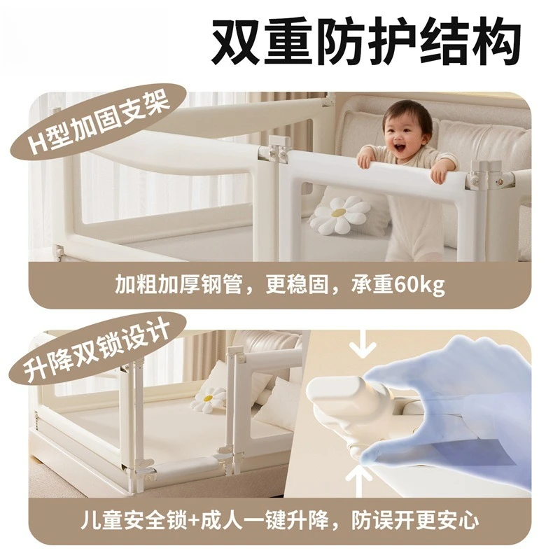 Babyfond Splicing Bed Fence Baby Guardrail Anti-drop and Anti-drop Bedside Child Children's Bed Baffle Crib Guardrail