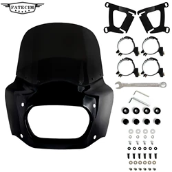 11inch Windshield Fat Bob Motorcycle Fairing Road Warrior Gloss Black Fairing For Harley Softail Fat Bob S FXFBs 2018-2024