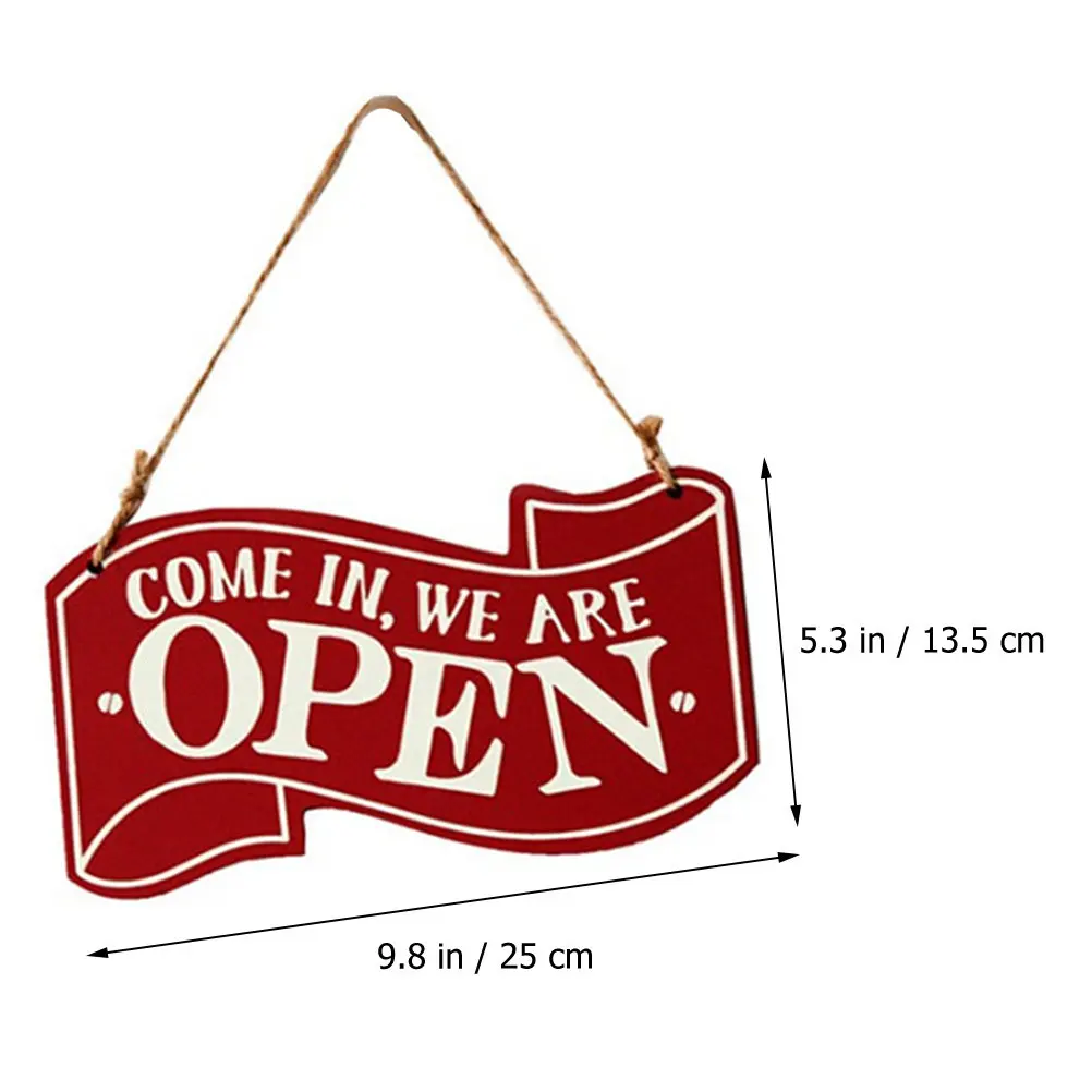 Handcrafted Wood and Hemp Rope Open Closed Sign Double Sided Hanging Door Plaque for Business Premises Bars Cafes Clubs Office