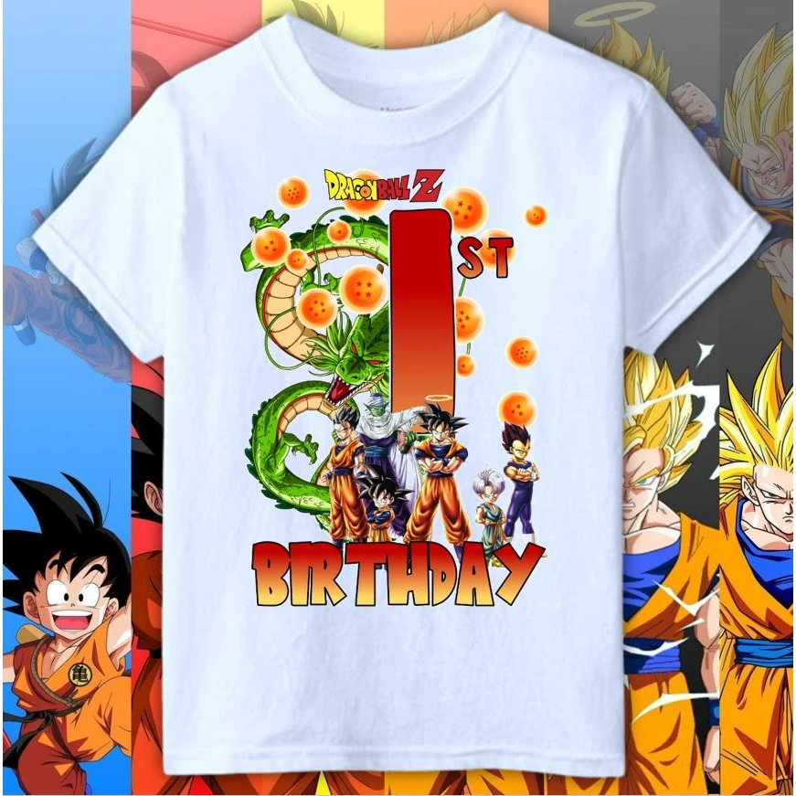 2026 Sommer Neu Dragon Ball BIRTHDAY Kinder-Shirt Jungen Mädchen T-Shirt 0-12 Jahre Alt Modisch Lässig Y2K Kurzarm Trendige Kleidung