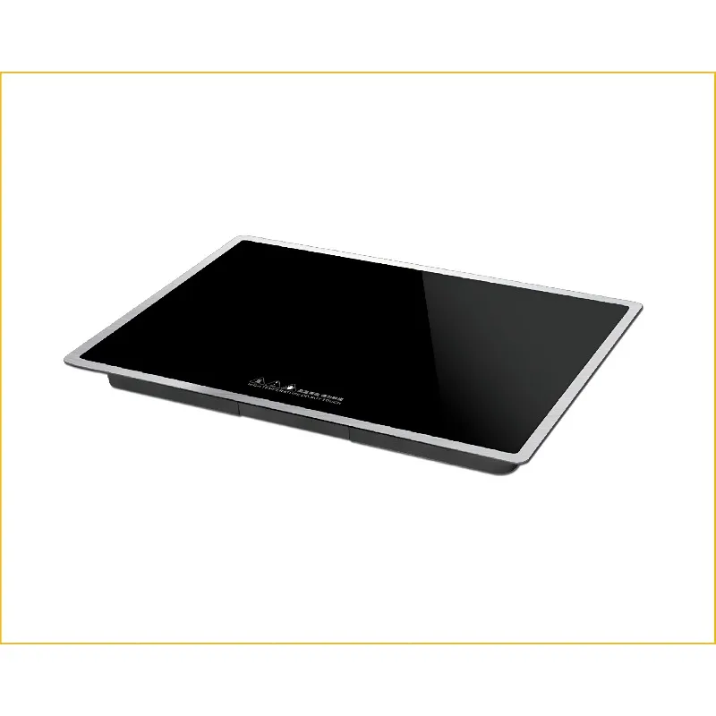 

Встраиваемая в ресторанную кухню нагревательная панель из нержавеющей стали с регулируемой температурой и сенсорным управлением, для подогрева блюд на фуршетах.