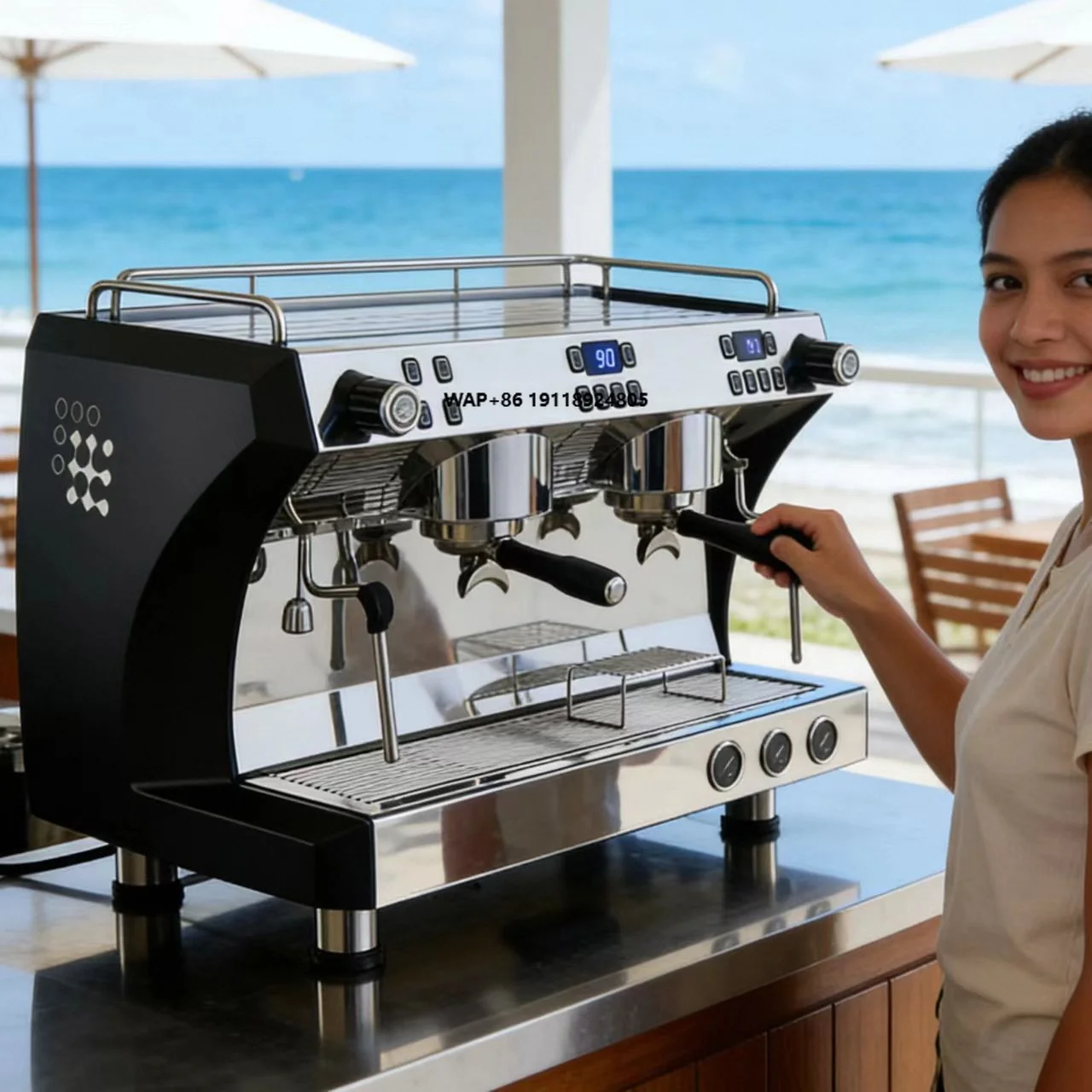 

Rotary Pump Coffee Maker Semi Automatic E61 Barista 2 Group Professional Commercial Espresso Coffee Machine for Business