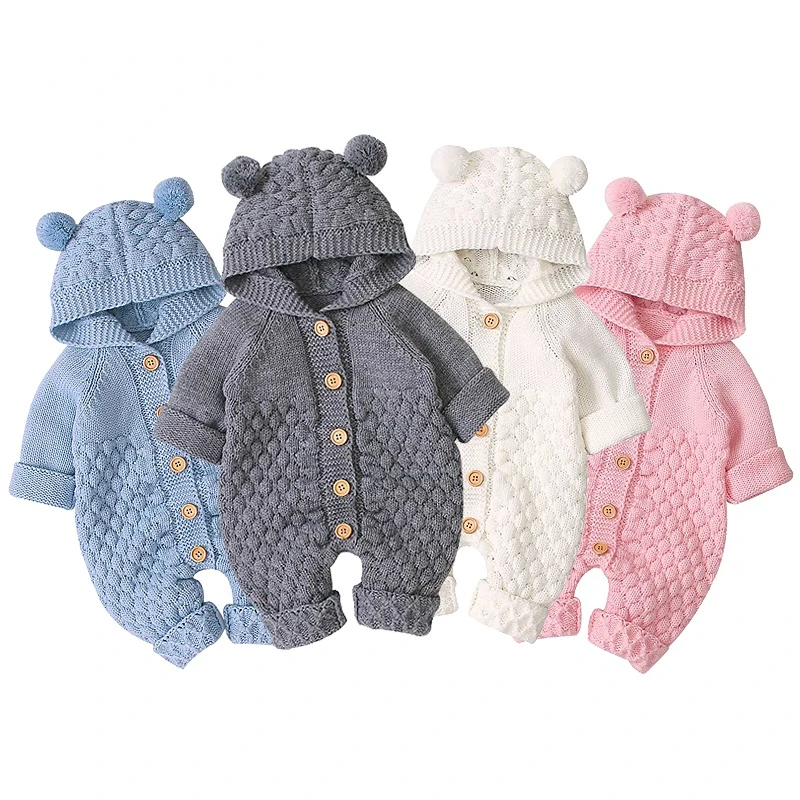 

Baby Rompers Knitted Newborn Boy Jumpsuits Autum Long Sleeve Toddler Girl Sweaters Clothes Children Overalls Winter