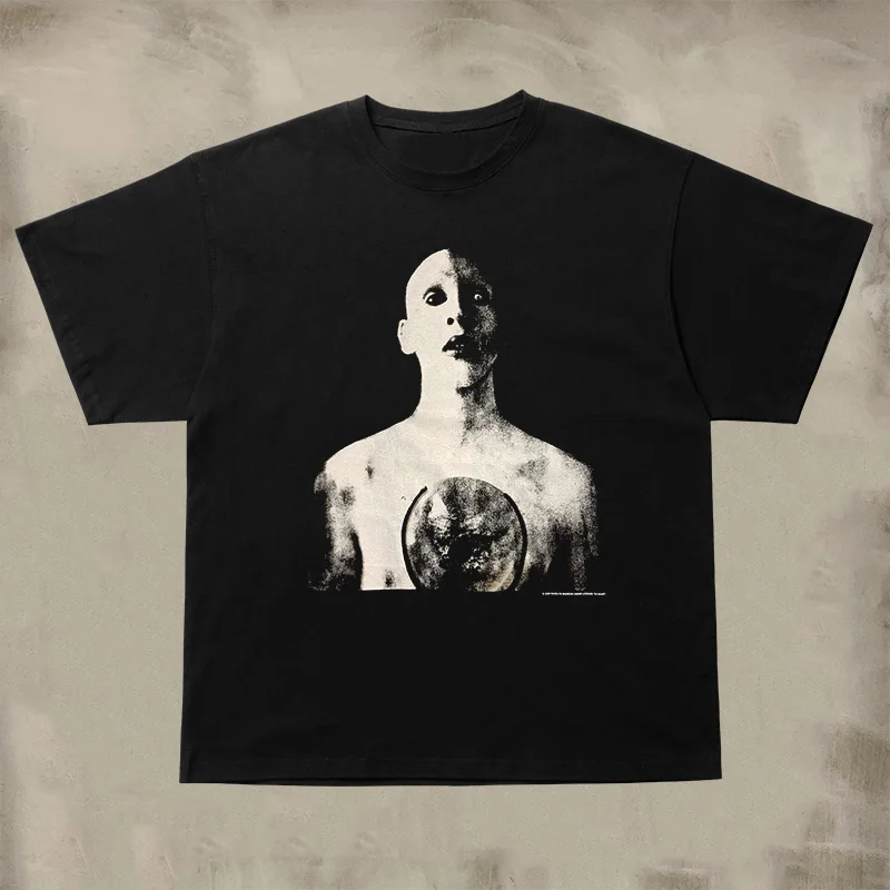 Marilyn Manson Marilyn Manson High Street Vintage Trendy Brand Men's and Women's VINTAGE Short Sleeve Rock T-Shirt