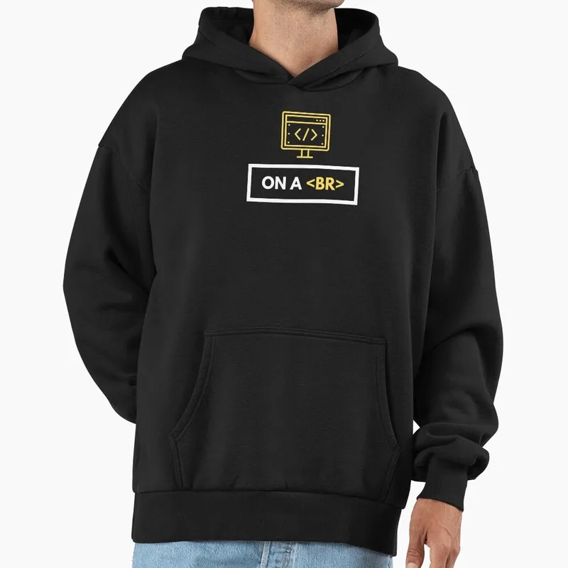 On a Break Funny Graphic Hoodie Black Fleece Sweatshirt for Programmer Software Engineers Geek IT Developer Gift Hooded