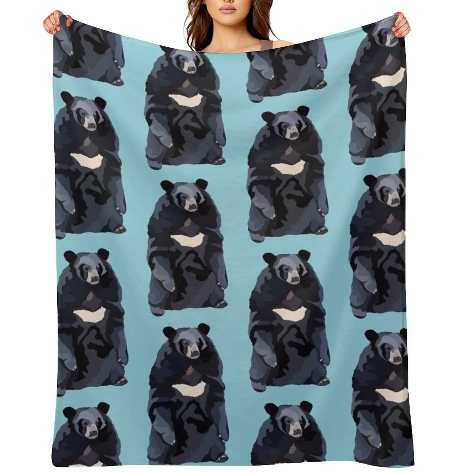 

M is For Moon Bear Throw Blanket anime Decorative Throw Soft Big warm for winter Blankets