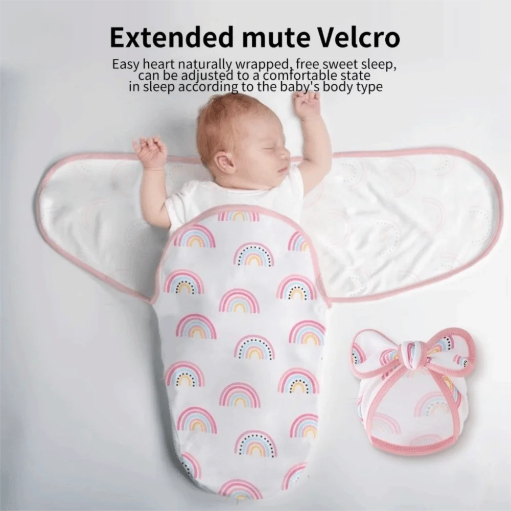 Bowknot Blanket Hat Set Soft Fabric Flower Newborn Photography Blanket Adjustable Wrap Breathable Infant Swaddle Blanket
