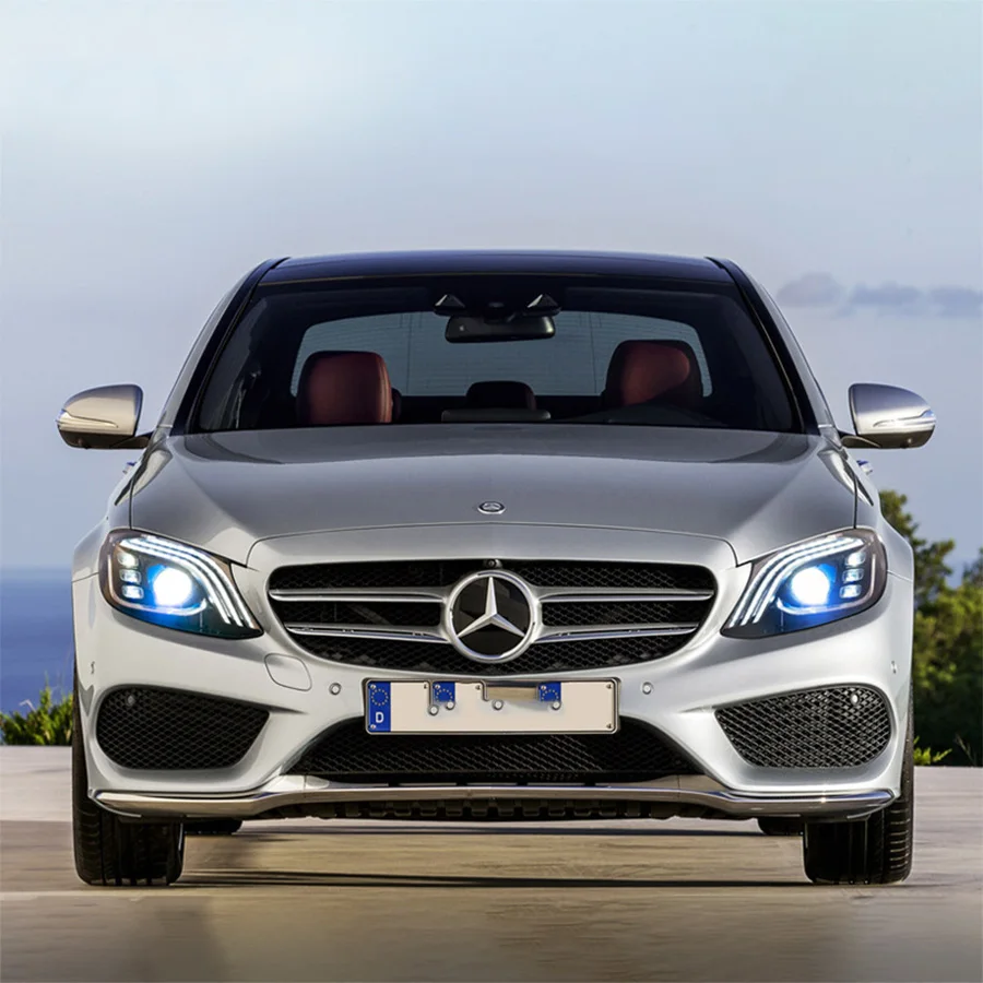 اكسسوارات السيارات Led المصباح LCI لبنز GLK 2015-2020 مجموعة المصابيح الأمامية المتتابعة التوصيل والتشغيل إشارة DRL للسيارات