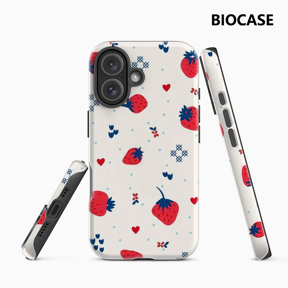 Erdbeeren und Creme IPhone 17 Must-Haves Handyhülle für IPhone 17 16 15 14 13 12 Pro Max Plus Doppelschichtige Rückseite