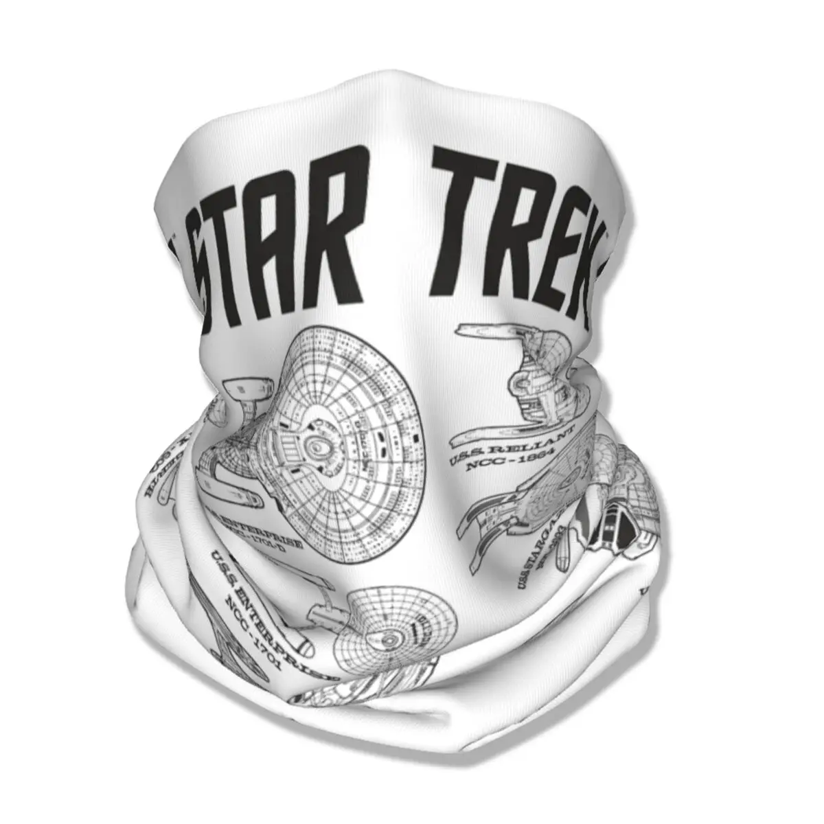 Stars Treks Ships Of The Past Schematics Bandana Neck Cover Printed Face Scarf Multifunctional Headwear for Men Women Adult