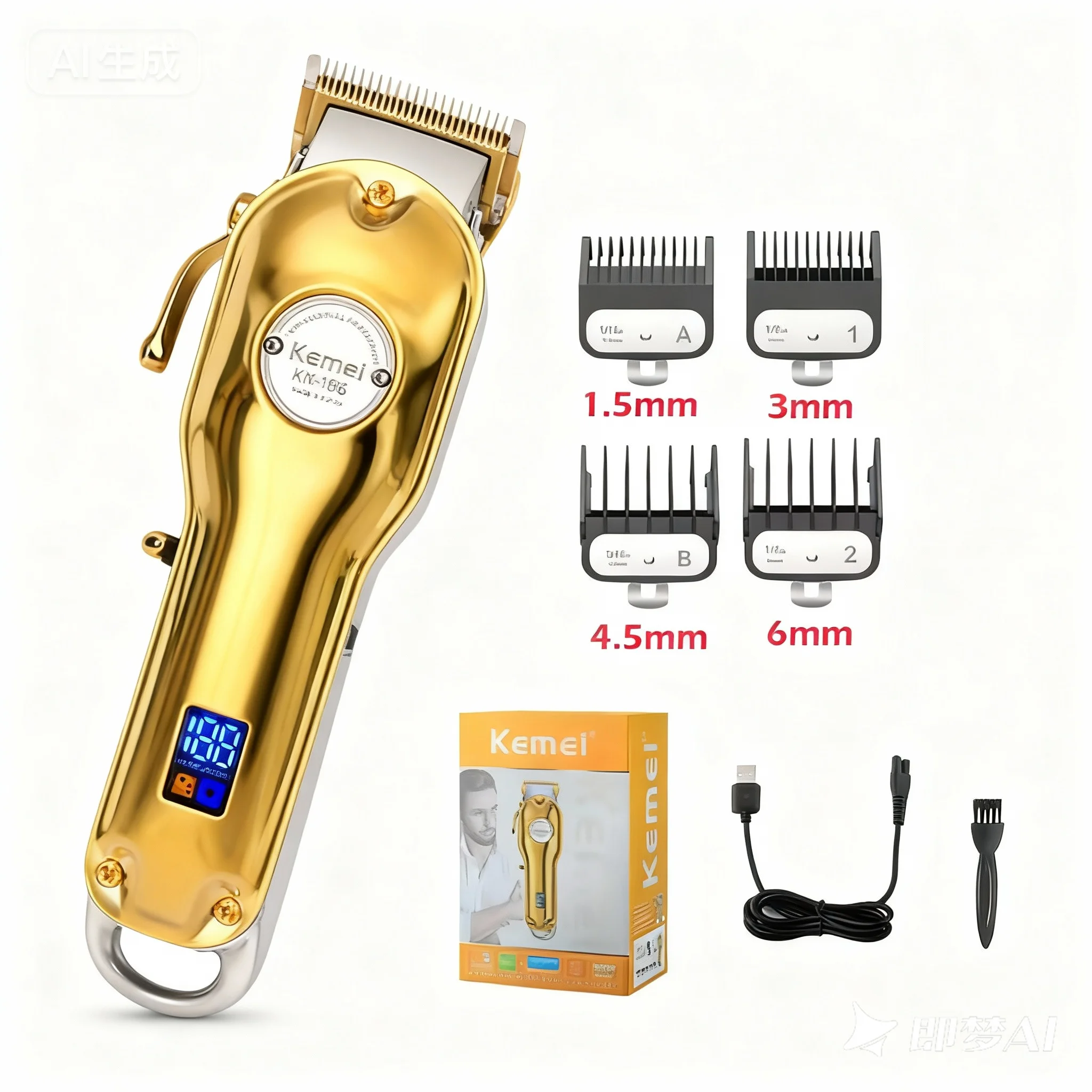 

Kemei триммер для волос для мужчин, профессиональная машинка для стрижки волос, электрическая бритва, перезаряжаемая машина для стрижки волос KM-1986, машинки для стрижки волос