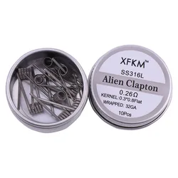 XFKM 10 шт./лот 316 плоский скрученный провод Сплавленный clapton Hive провода Alien Mix скрученный Quad Tiger катушки сопротивление нагреву Mtl катушка