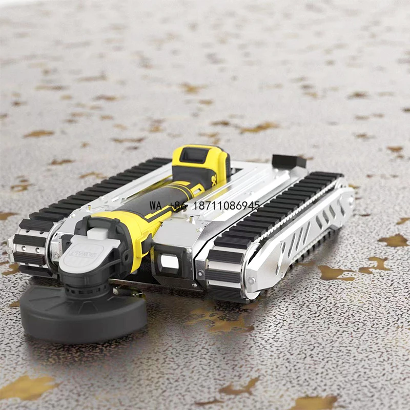 Metal Shock Absorption Tracked Robot Chassis for  Rust Removal, Magnetic Pipeline Crawler Control System