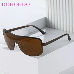 2023 New Fashion Half Frames Y2k Sunglasses For Women Men Brand Designer Outdoor Travel Oversized One Piece Trendy Shades UV400