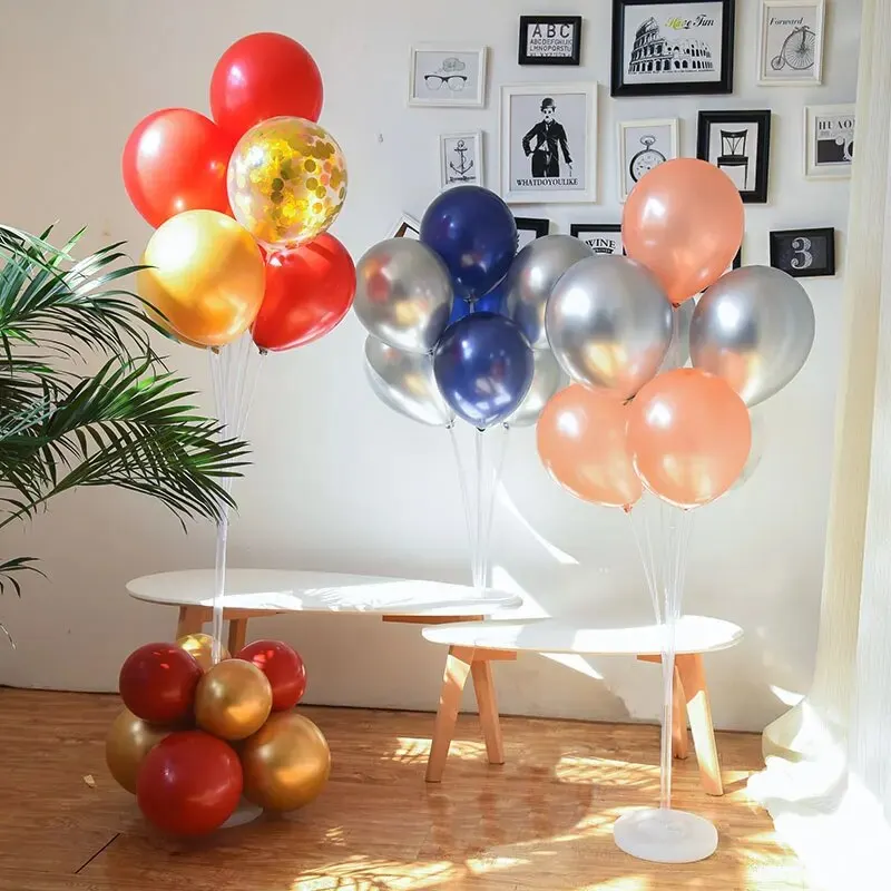 Tubos de palo de soporte para globos, decoración de fiesta de cumpleaños y boda, suministros de accesorios para Baby Shower para niños