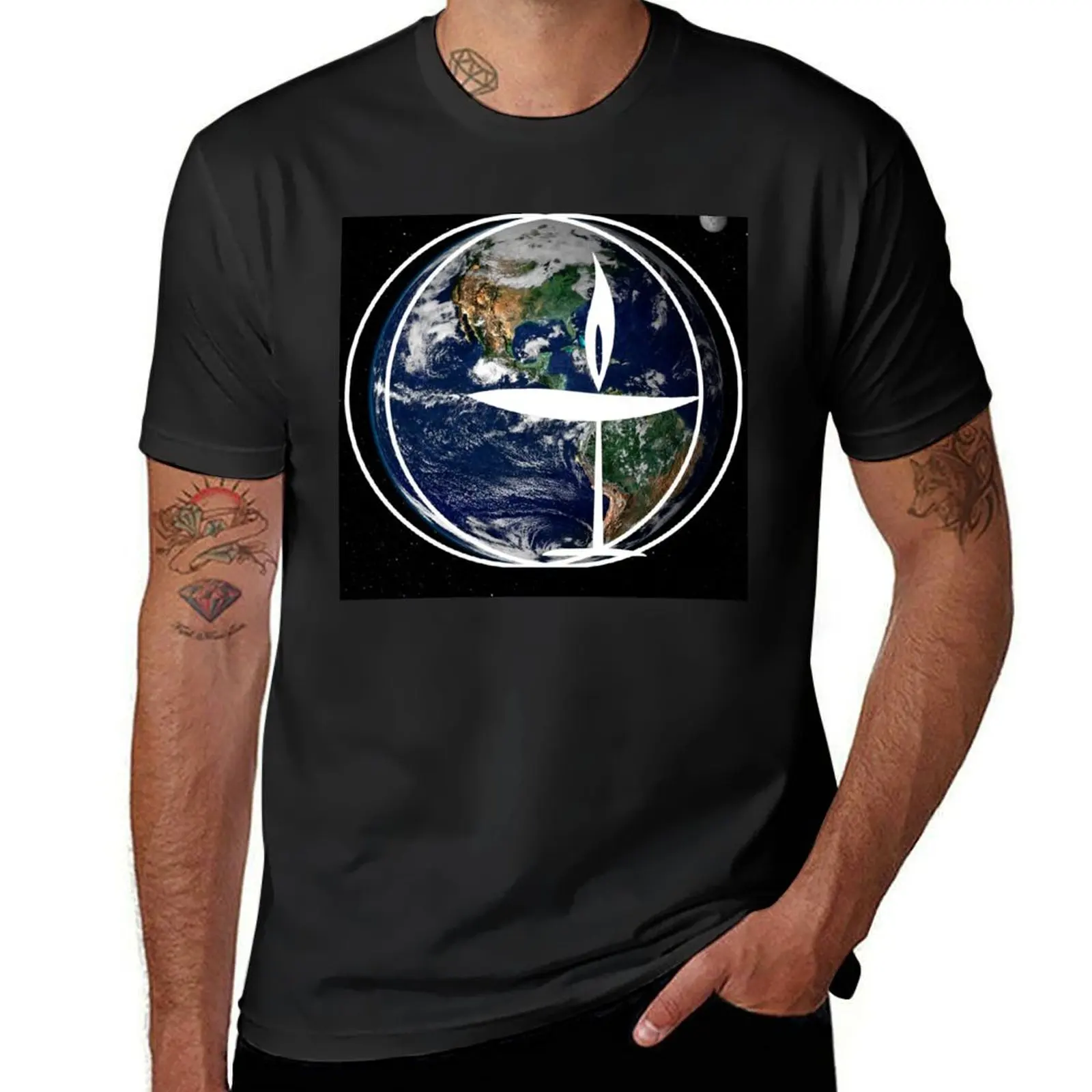 

Unitarian Universalism Chalice on Earth T-Shirt anime clothes aesthetic clothes summer tops for a boy Men's t shirts