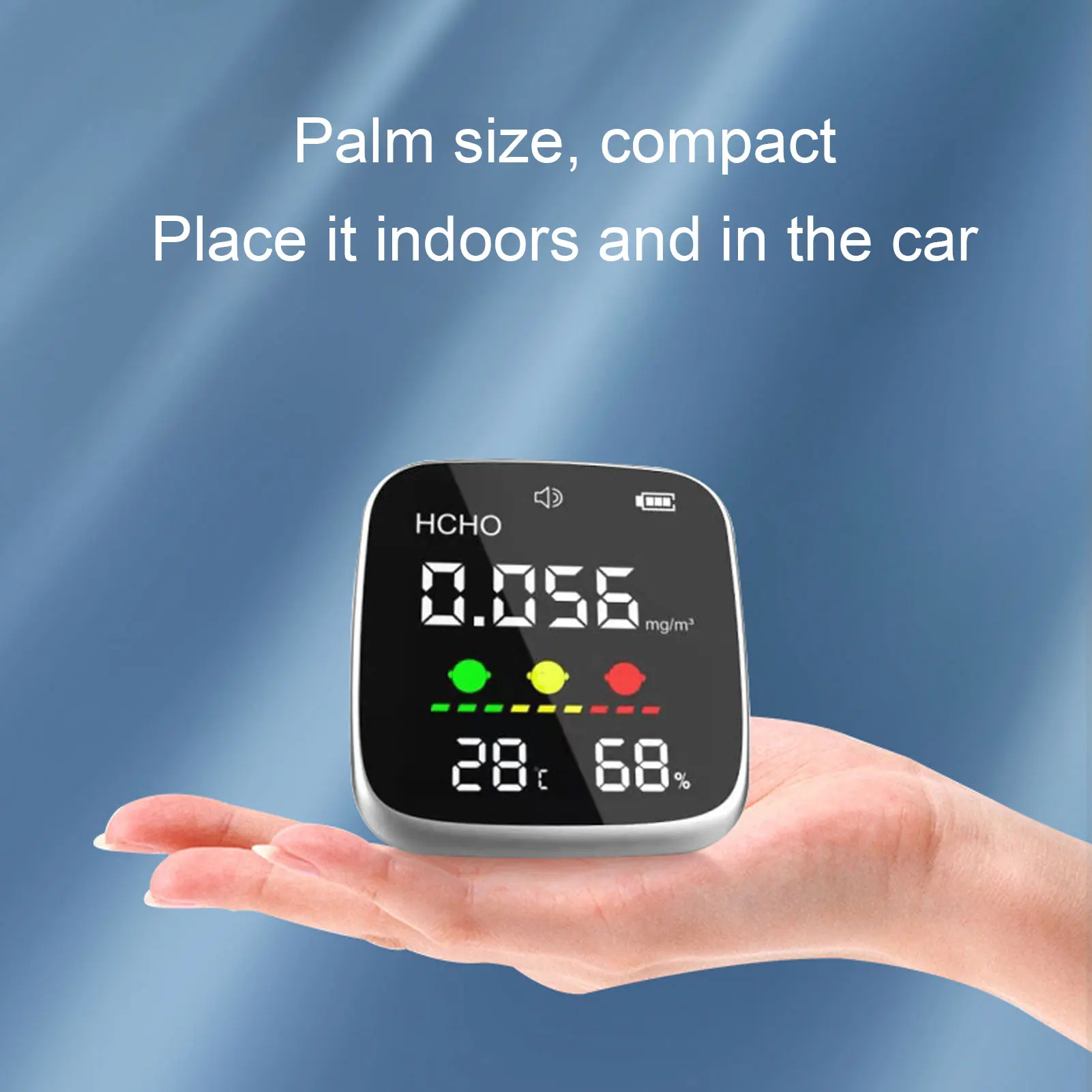 室内空気質検知器 3 in 1 高精度センサー デジタル ポータブル HCHO 湿度 温度計 新築住宅/賃貸住宅用