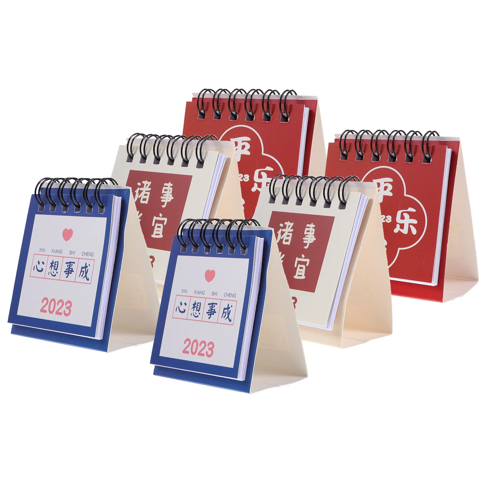 

6pcs Household Standing Desk Calendars Office Month Calendars Portable Calendar Decors (Random Style)
