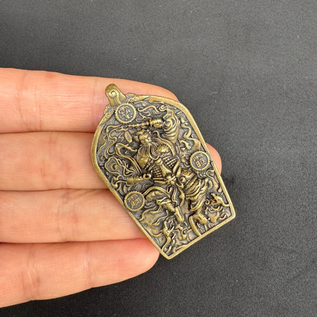 Handcrafted Ethnic Style Brass Keychain Pendant - Intricate Necklace Charm & Home Décor Statue