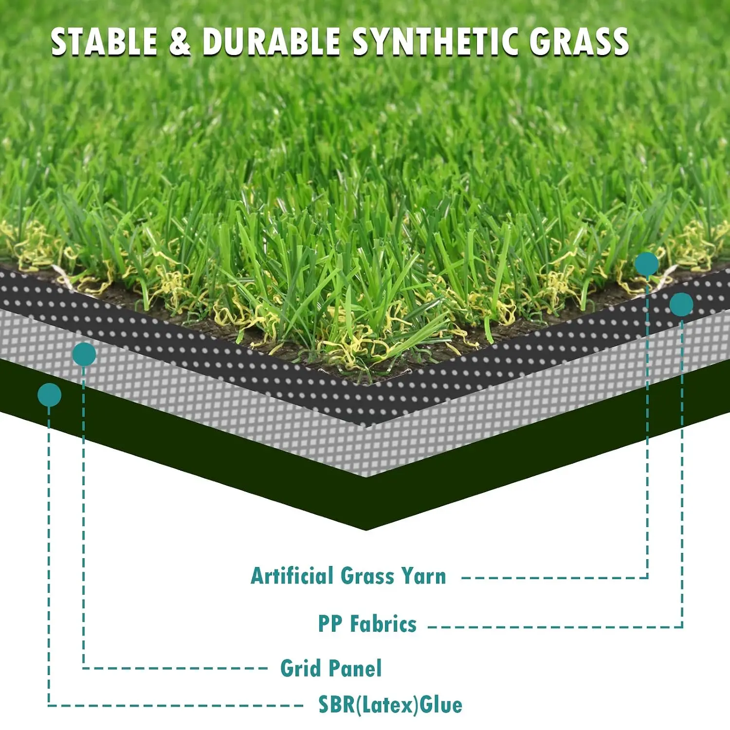 Artificial Turf Grass Indoor Outdoor 11 ft x 11 ft, 0.8 inch Realistic Synthetic Fake Grass, Artificial Lawn Rug, Customized