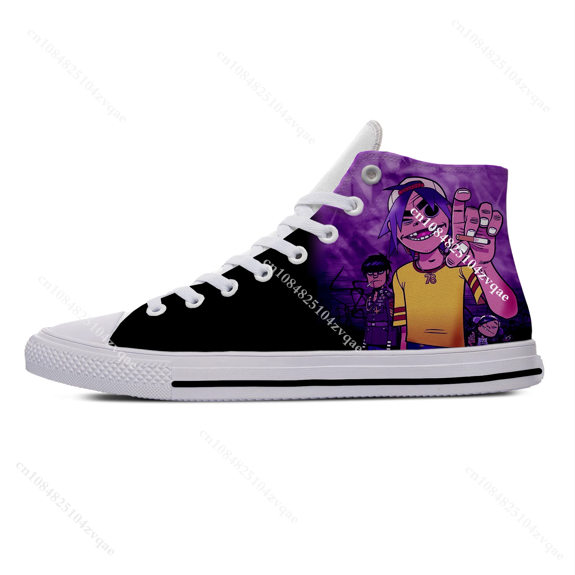 Gorillaz Rock Band ChakaKhan Noodle Murdoc Russel scarpe di stoffa Casual High Top leggero traspirante stampa 3D uomo donna Sneakers