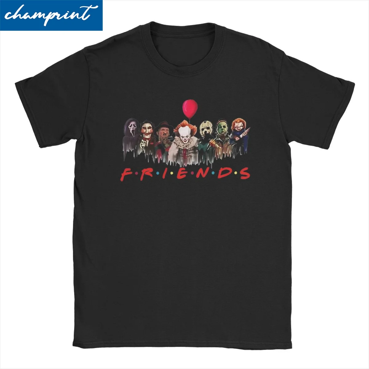 Friends Terror Stephen King Men Women T Shirts Movie Tee Shirt Short Sleeve Round Collar T-Shirts 100% Cotton Plus Size Clothing